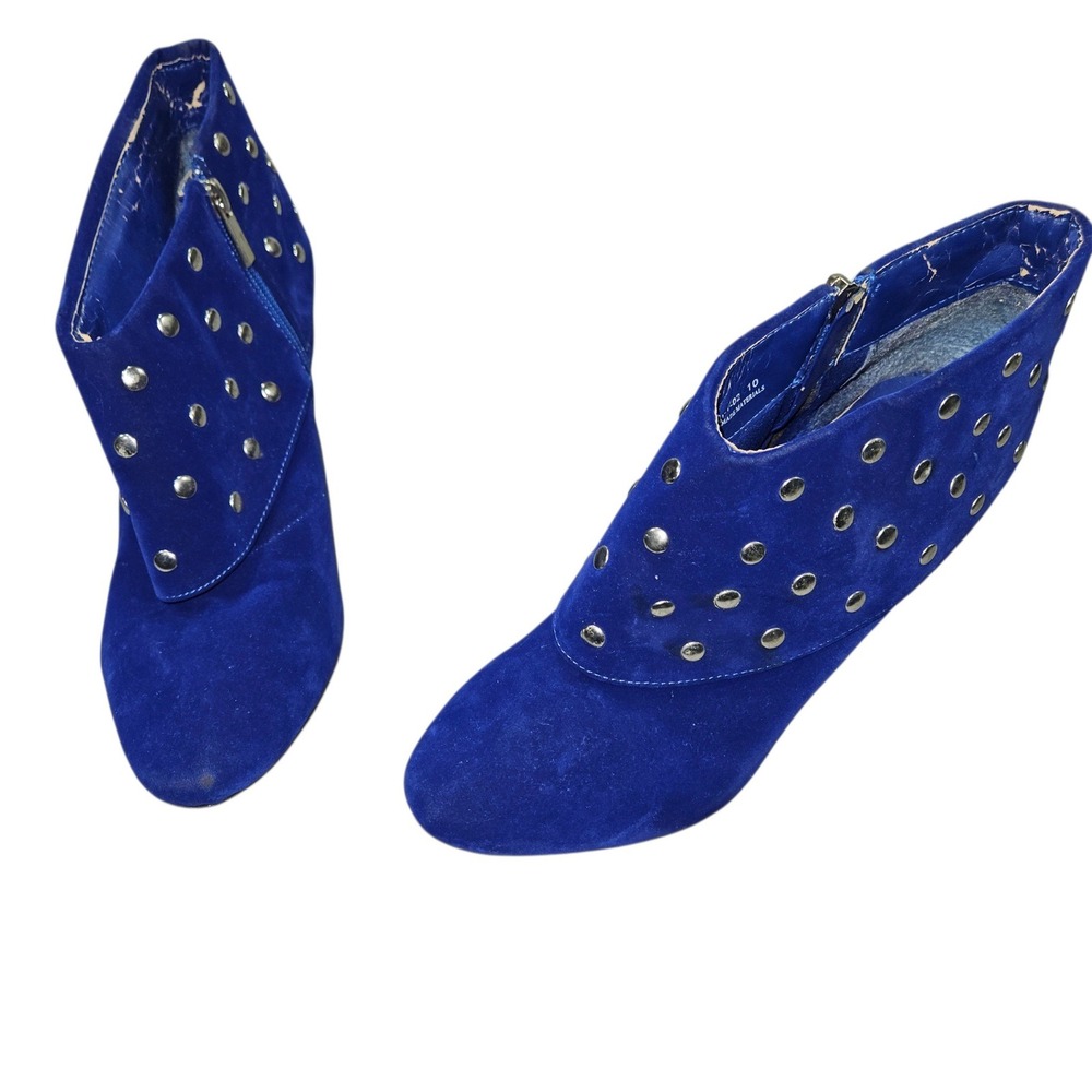 Bamboo VTG Trinity-02 Studded Ankle Booties Cobalt Blue Sz 10